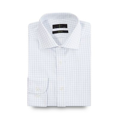 J by Jasper Conran White grid checked slim fit shirt